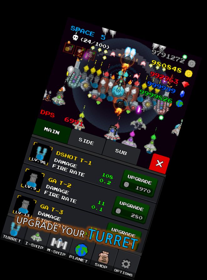 Wachse Raumschiff: Idle Shooter