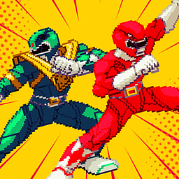 Held Dino Ninja Ranger Retro