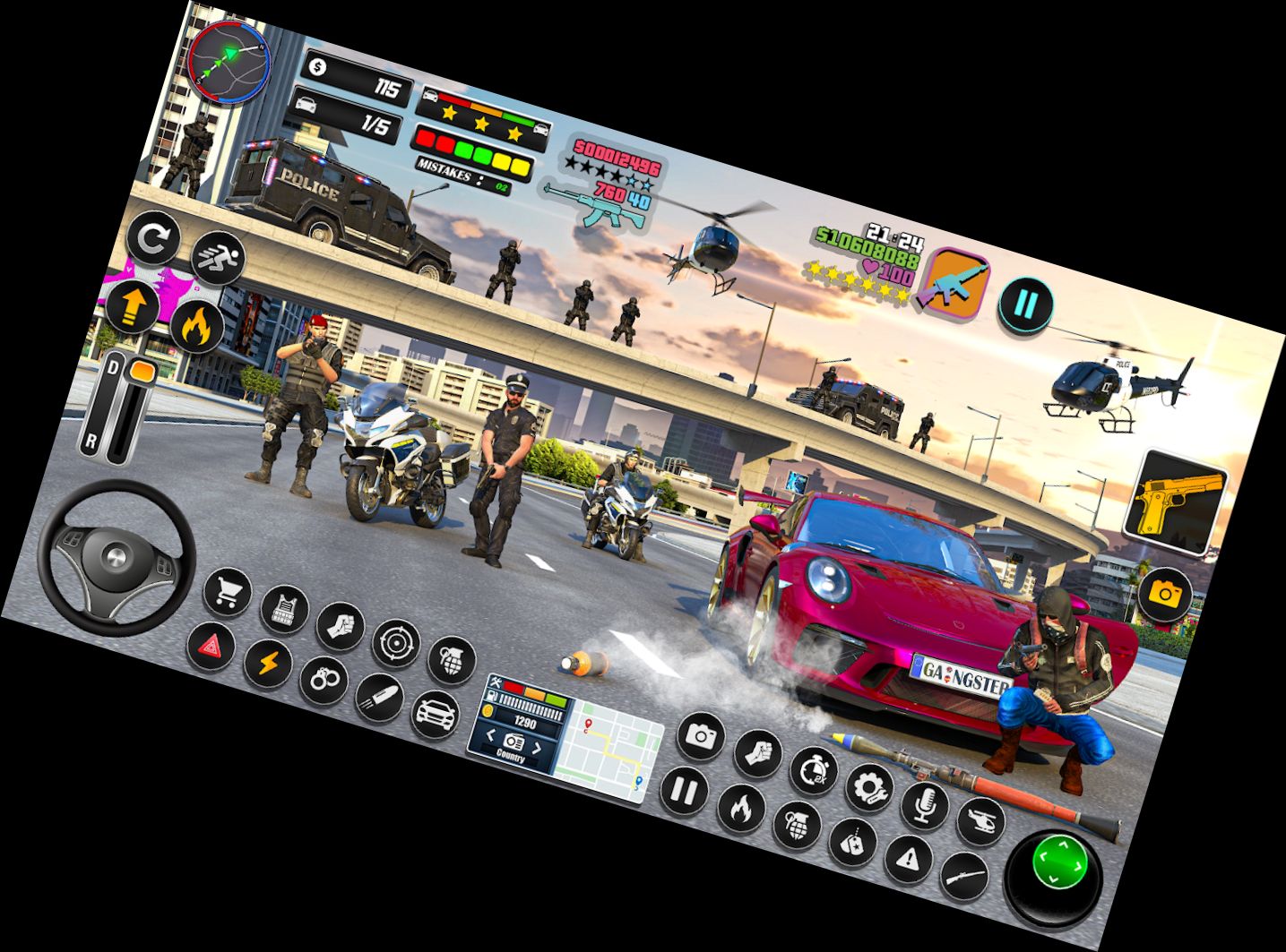 Radverfolgung 3D Polizeiauto