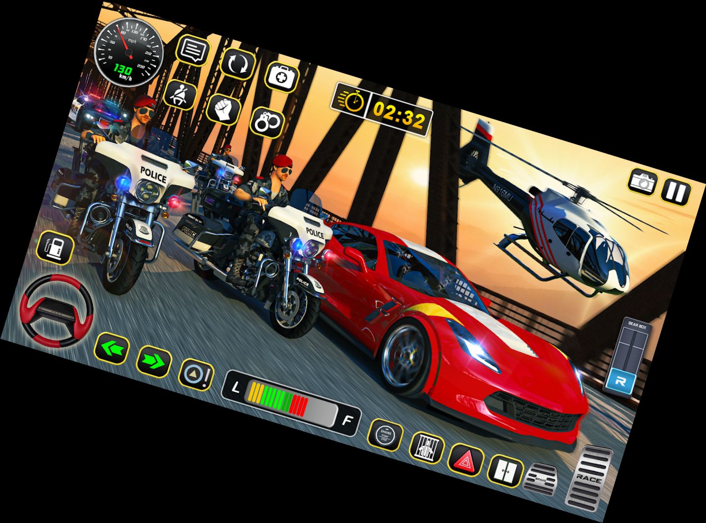 Radverfolgung 3D Polizeiauto