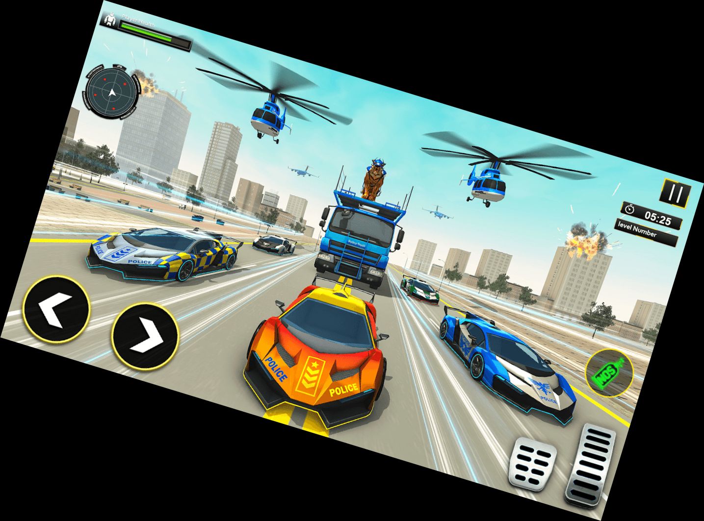 Polizei-Tiger-Roboter-Auto-Spiel