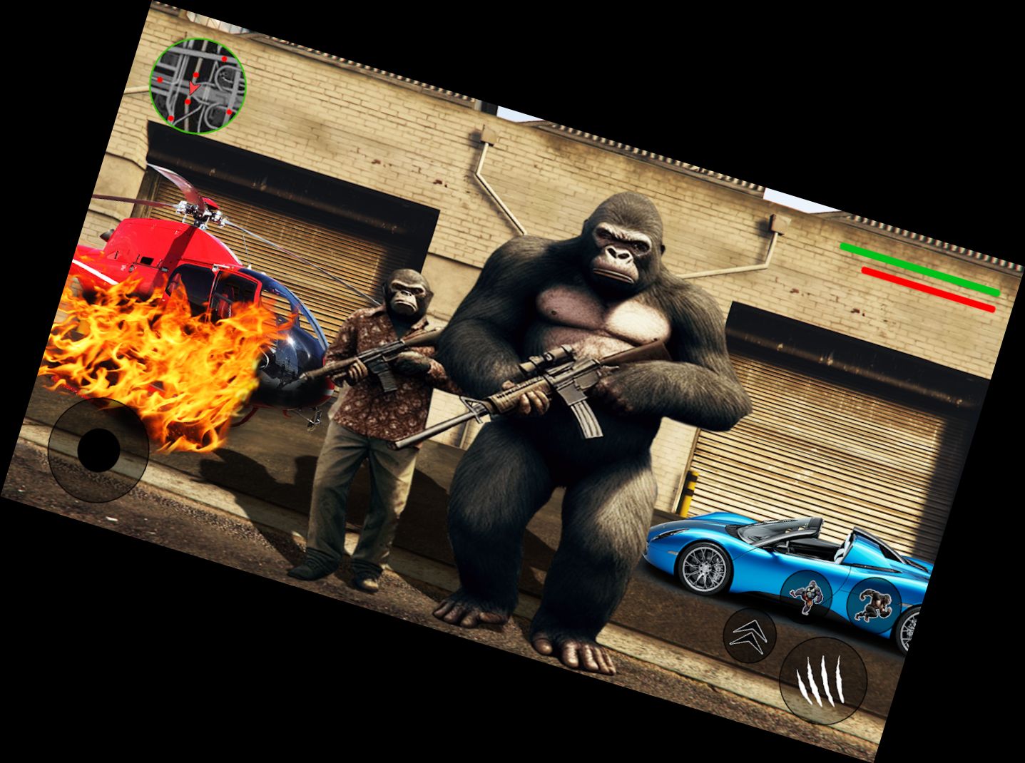 Gorilla Seil Held Kriminalstadt