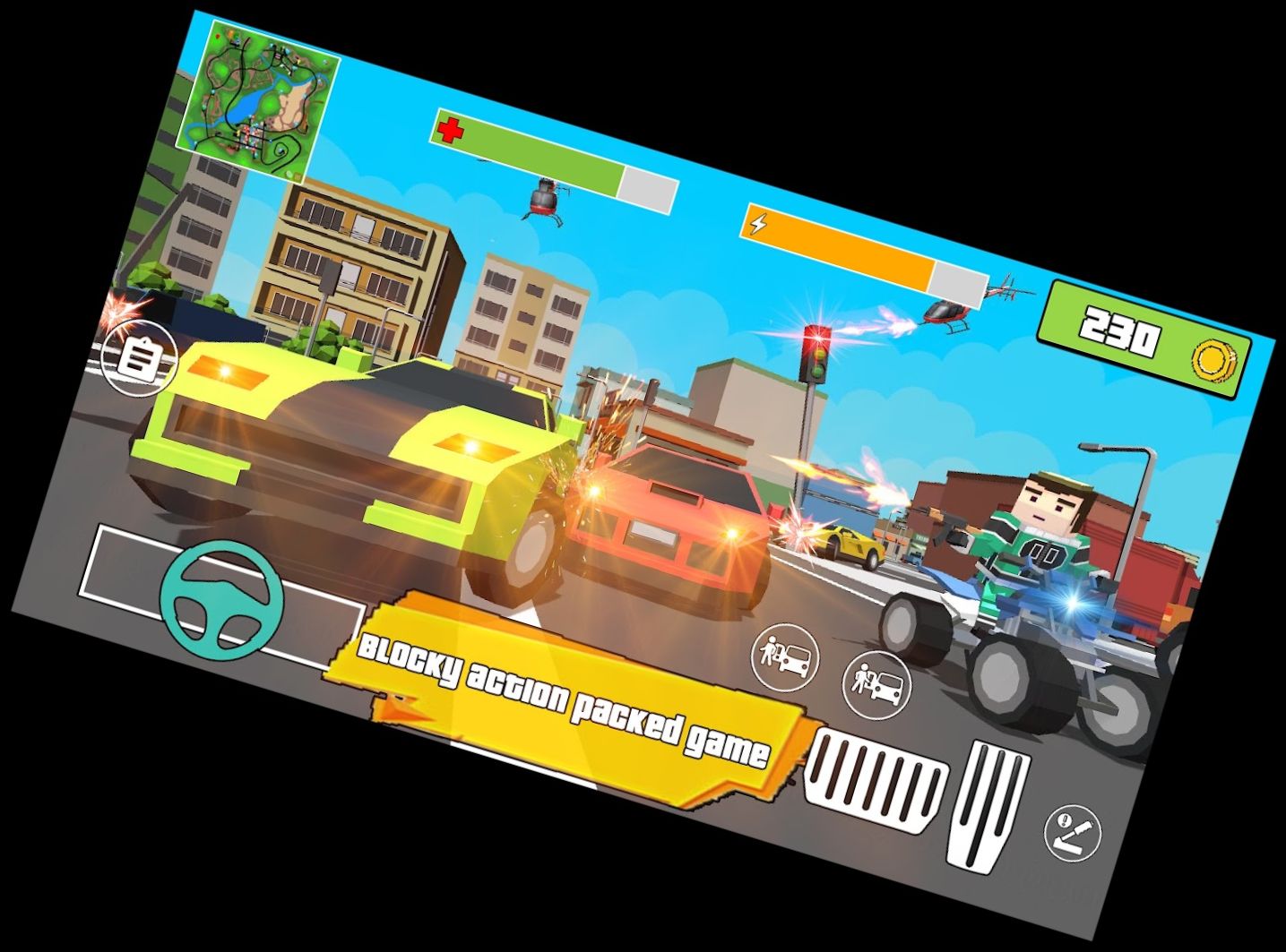 Blocky Typ Gangster Auto Stadt