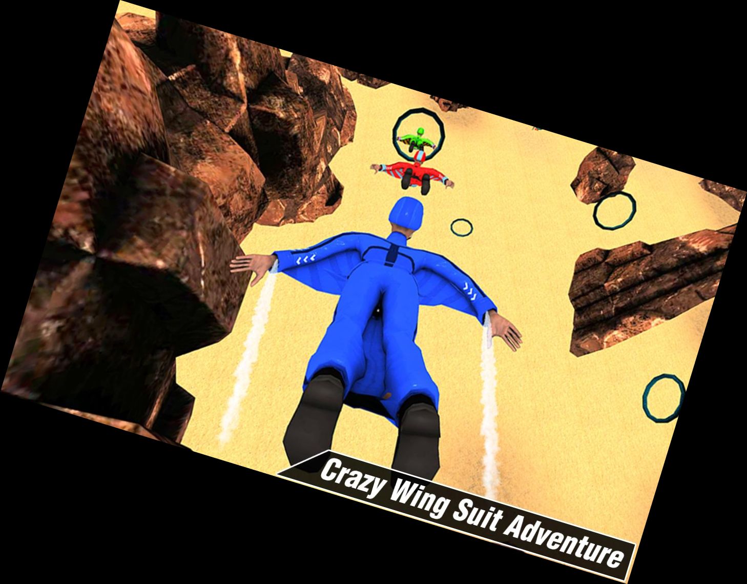 Fliegen im Wingsuit Base Jumping