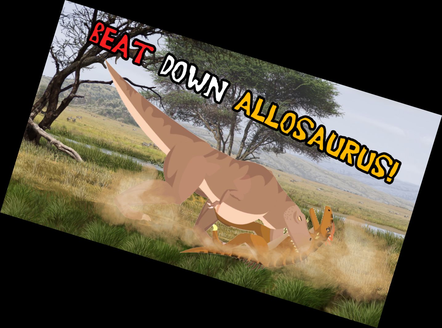 T-Rex kämpft gegen Allos