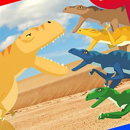 T-Rex bekämpft Raptors