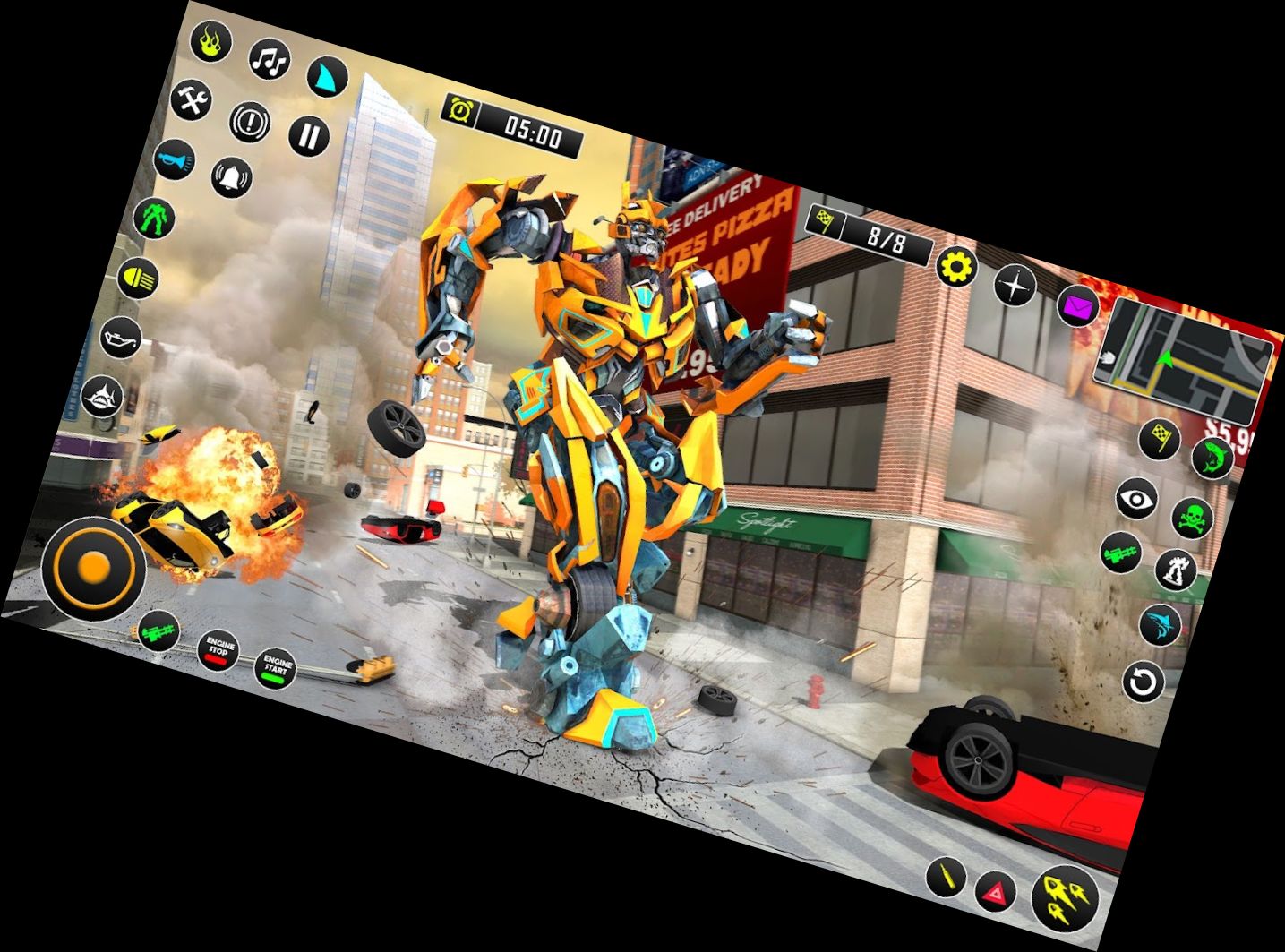 Robot Shark 3D Car Game