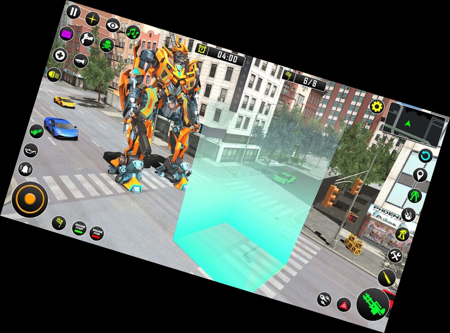 Robot Shark 3D Car Game