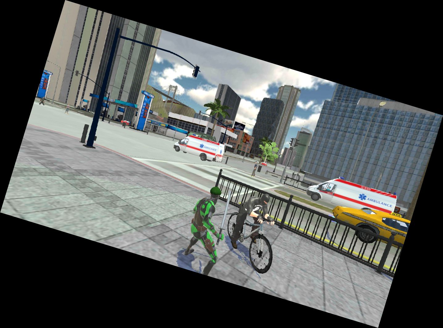 Grüner Seilheld: Vegas Stadt