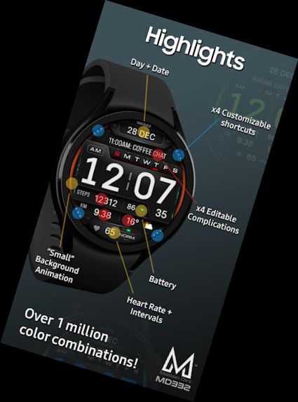 MD332 Digital watch face