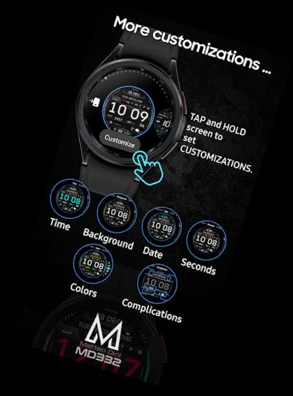 MD332 Digital watch face