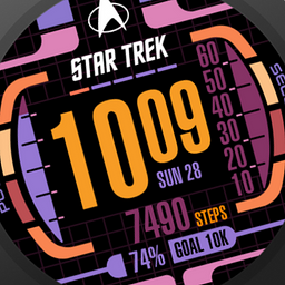 Pantalla de reloj LCARS de Star Trek SE