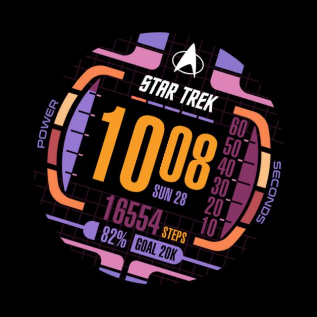 Pantalla de reloj LCARS de Star Trek SE