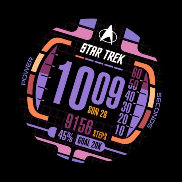 Pantalla de reloj LCARS de Star Trek SE