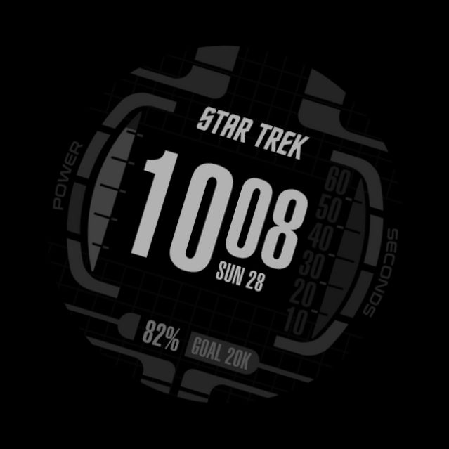 Pantalla de reloj LCARS de Star Trek SE