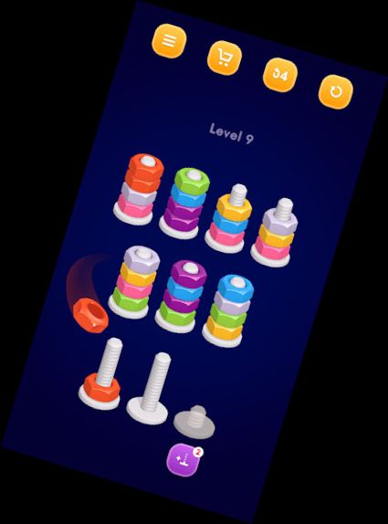 Nueces — Juegos de rompecabezas de clasificación de colores