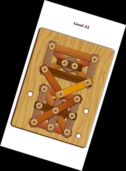 Holzmuttern und Schraubenschlüssel Puzzle