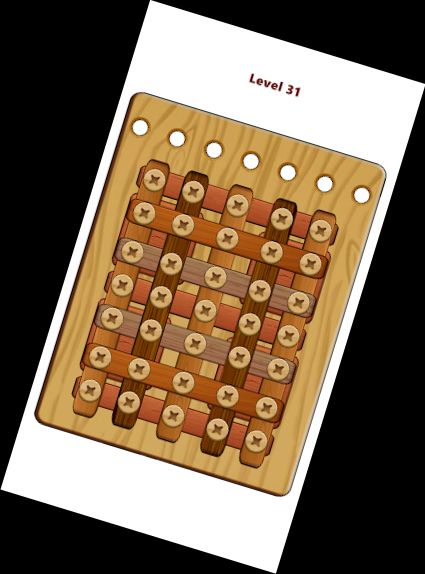 Holzmuttern und Schraubenschlüssel Puzzle