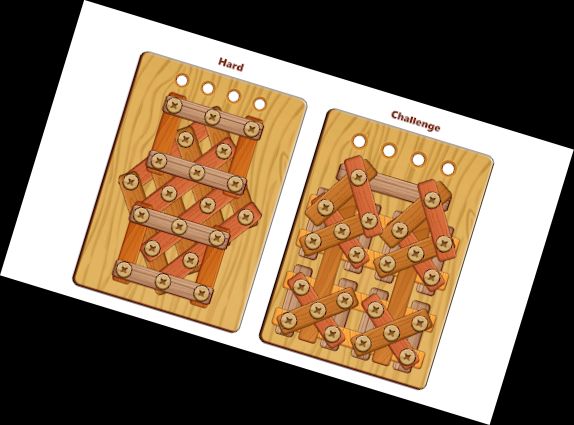 Holzmuttern und Schraubenschlüssel Puzzle