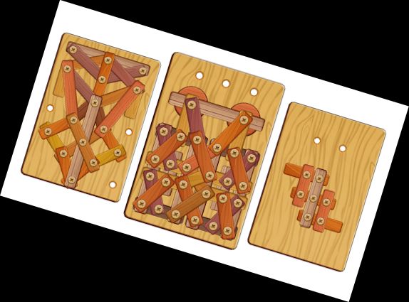 Holzmuttern und Schraubenschlüssel Puzzle