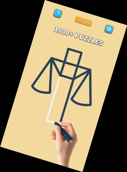 Einzelne Linie: Zeichen-Puzzle-Spiel