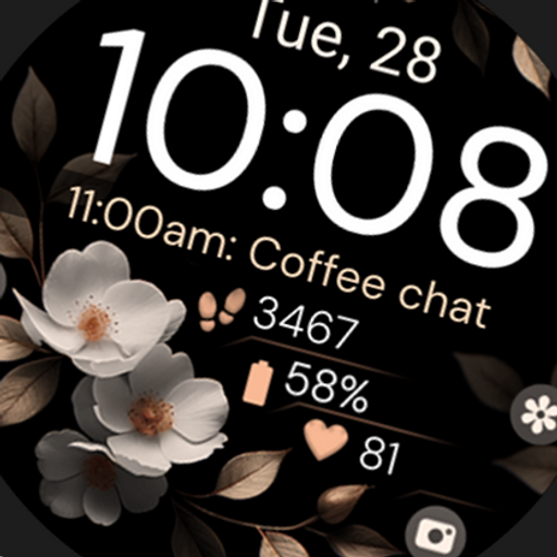 Bronze Flowers watch face