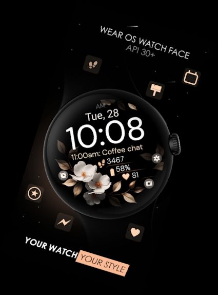 Bronze Flowers watch face