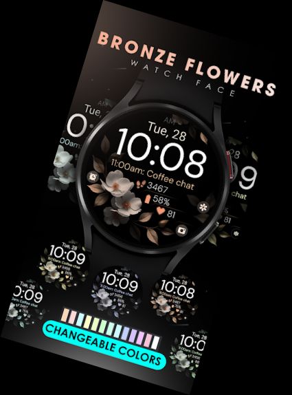 Bronze Flowers watch face