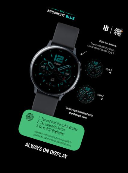 S4U Midnight Blue - watch face