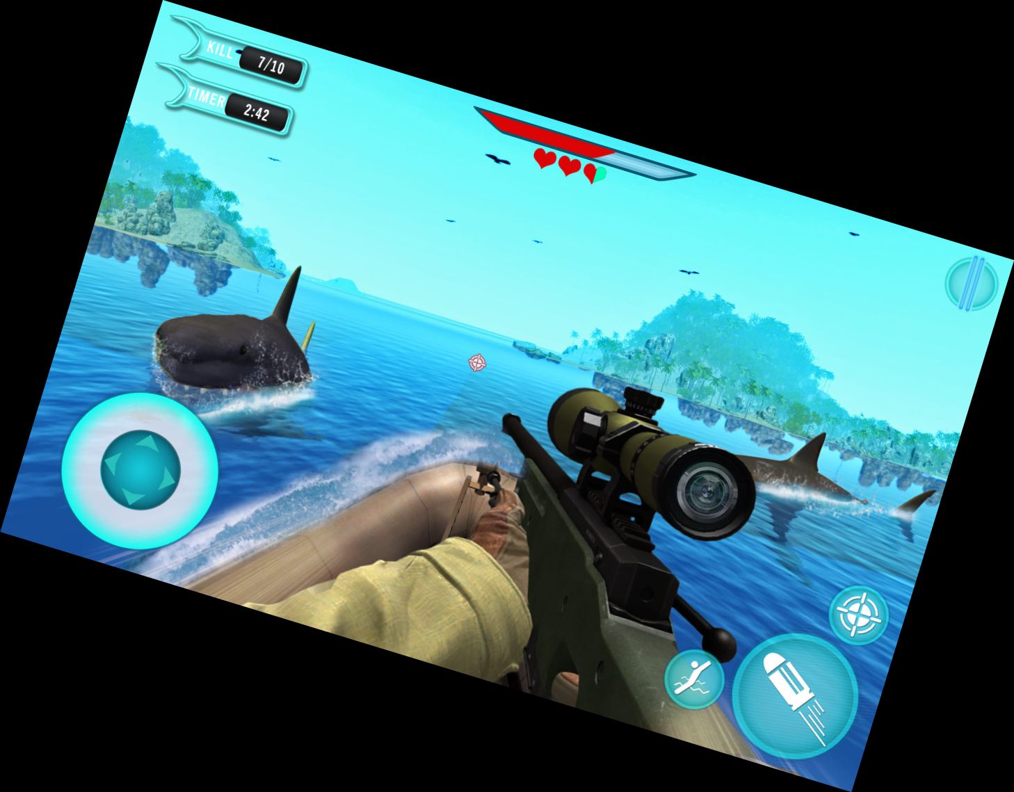 Дикий акула океан атака