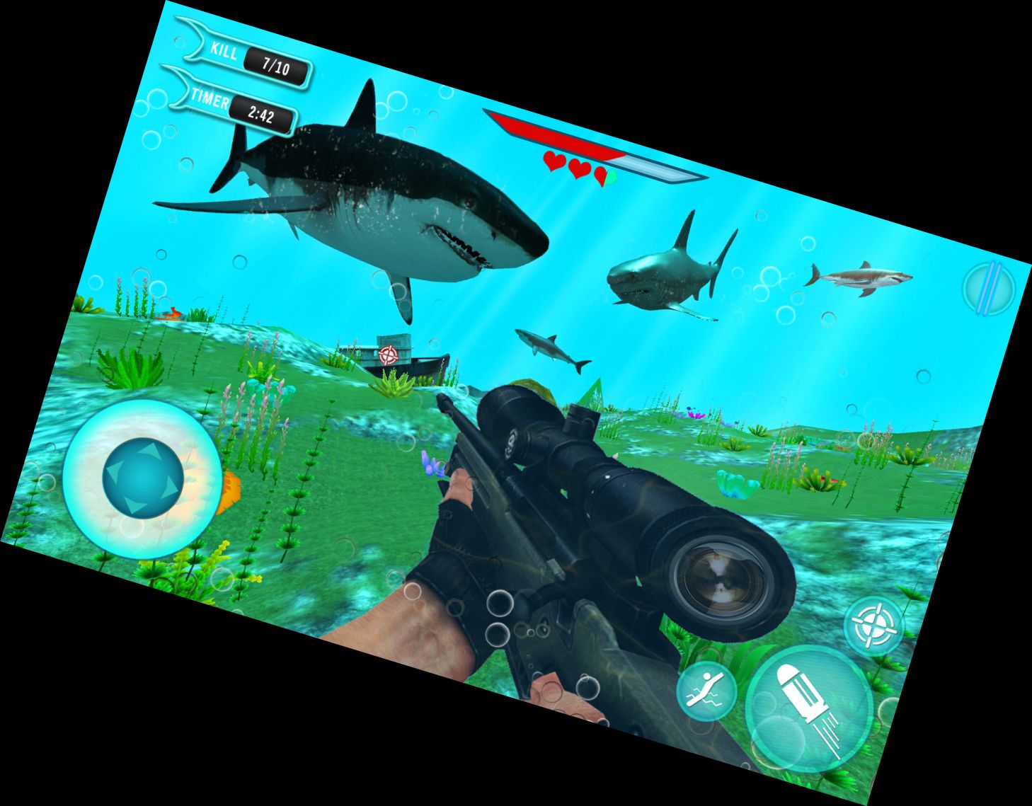 Дикий акула океан атака