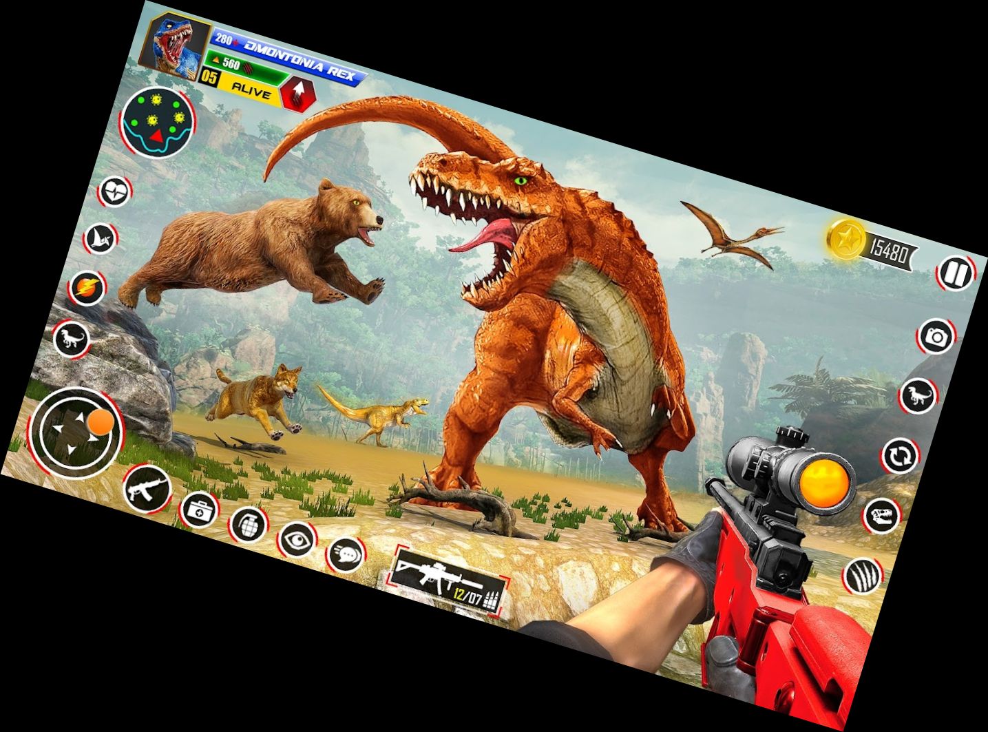 Wilder Dinosaurussen-Jagd-Spiel