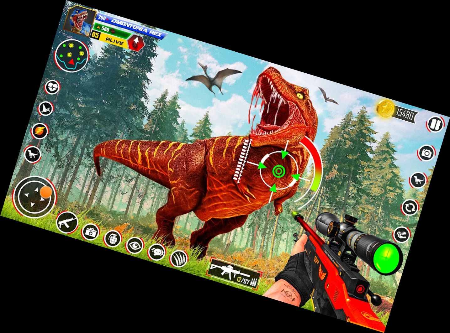 Wilder Dinosaurussen-Jagd-Spiel