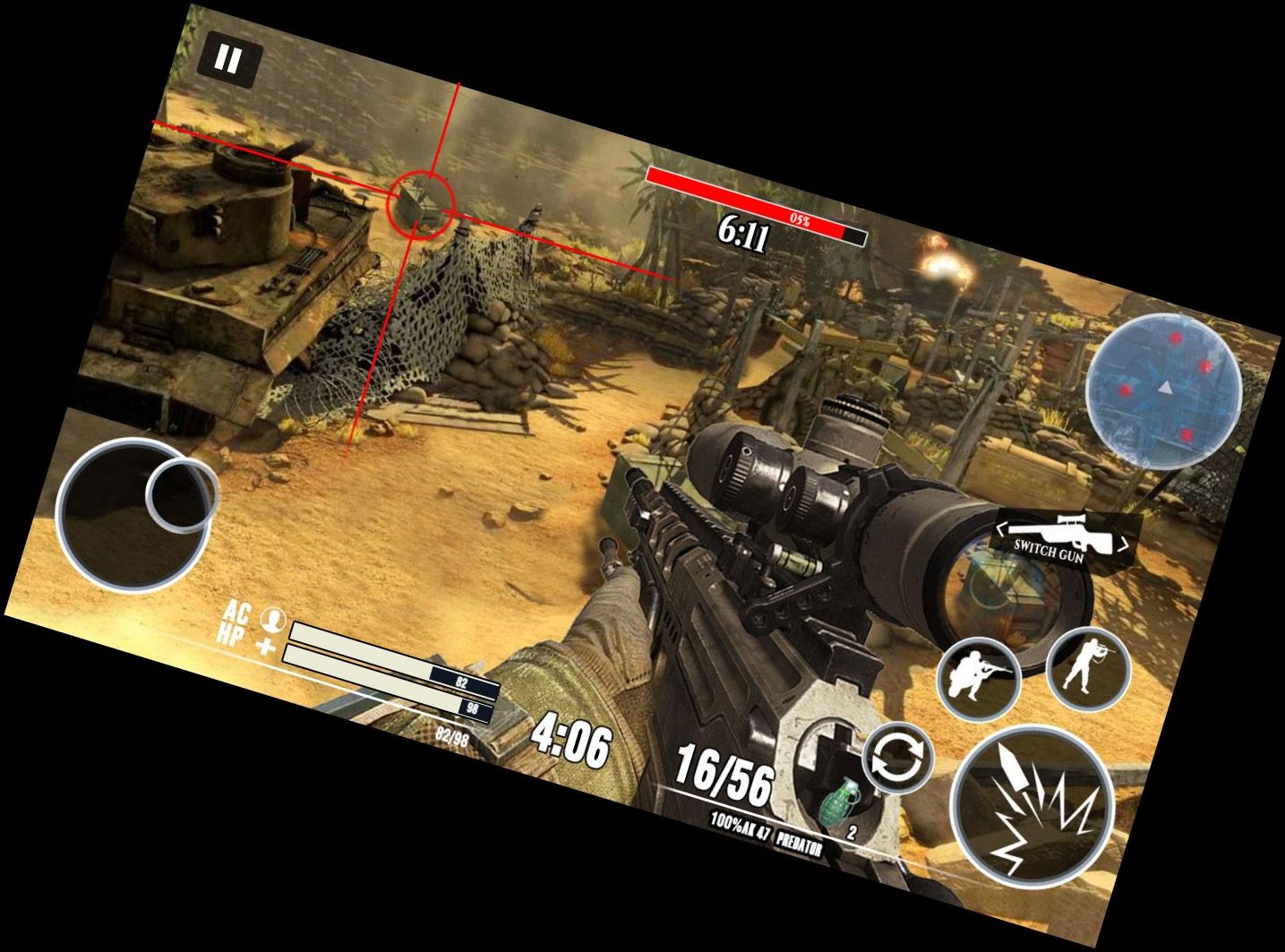 Снайпер Пустелі 3D: Поле