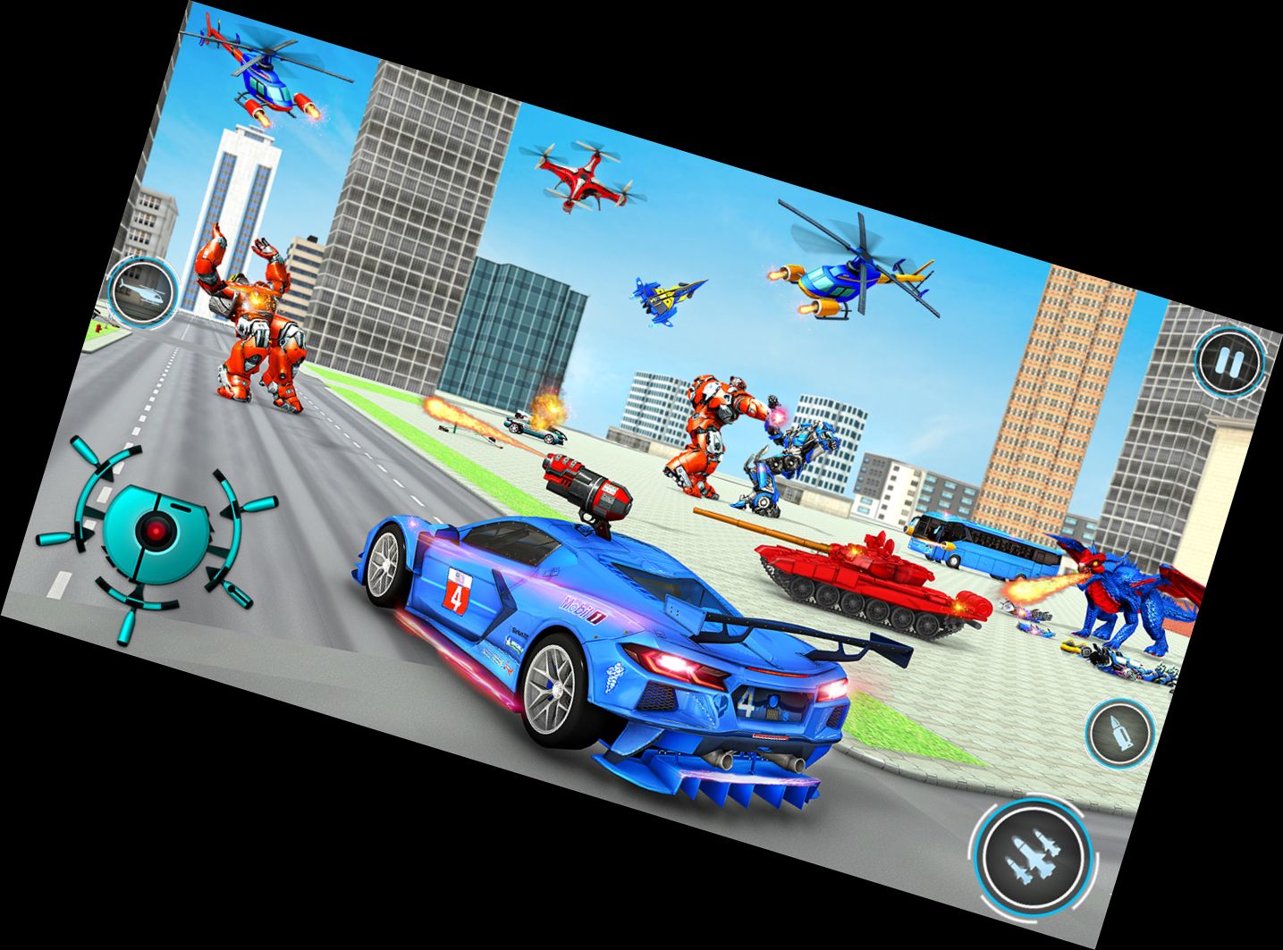 Robot Dragon Car Racing Games