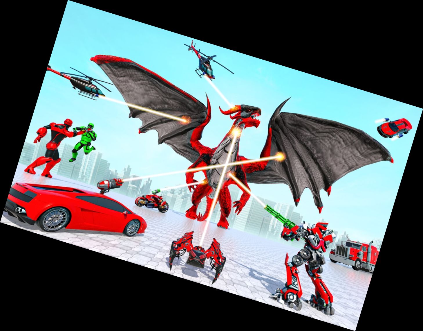 Robot Dragon Car Racing Games