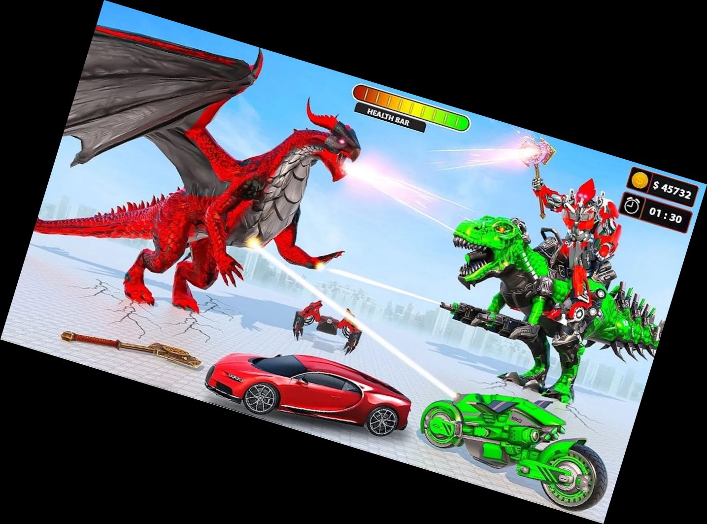 Robot Dragon Car Racing Games