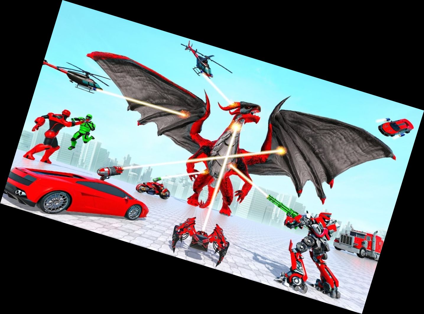 Robot Dragon Car Racing Games