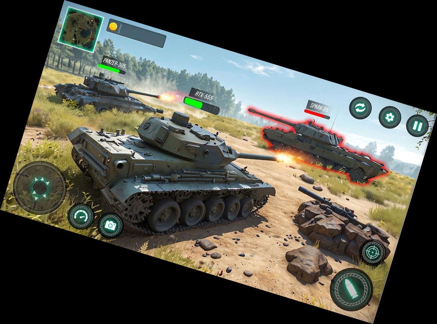 Guerra de Tanques de Acero Disparos en