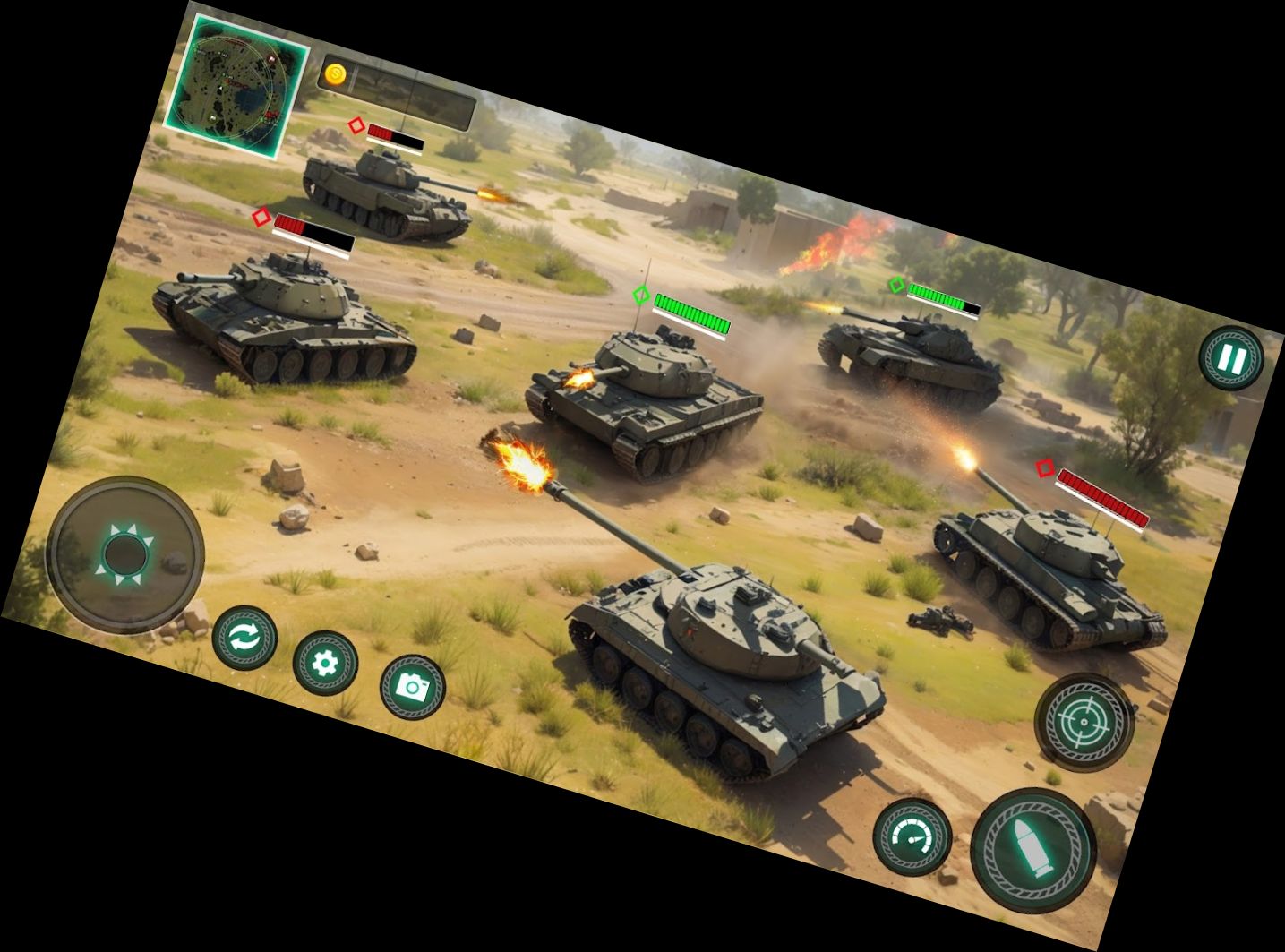 Guerra de Tanques de Acero Disparos en