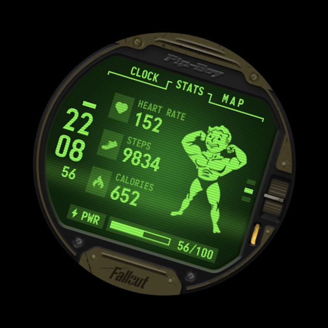 Fallout-Pip-Boy-Uhr-Gesicht