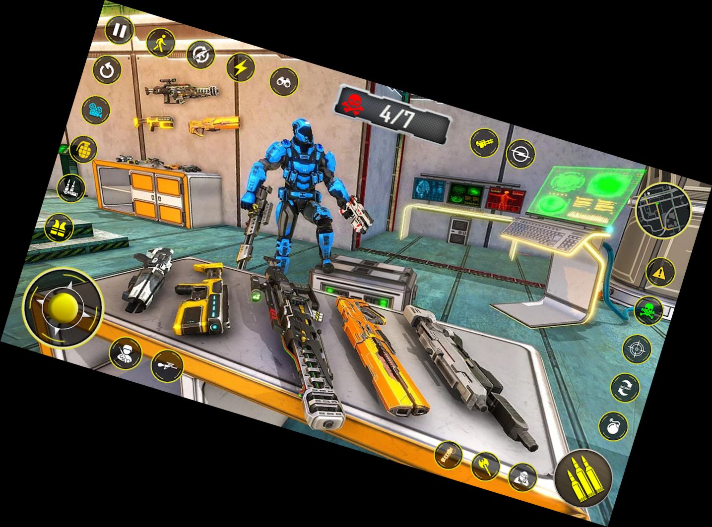 Гра про стрільбу роботів: Ш