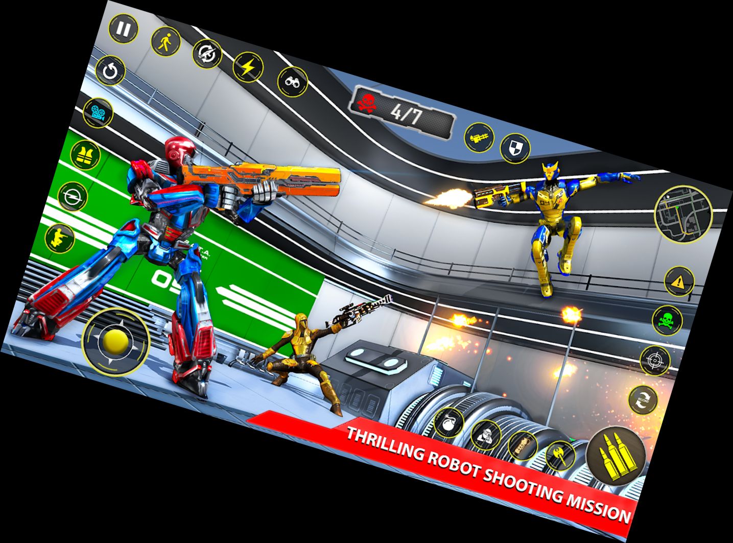 Гра про стрільбу роботів: Ш