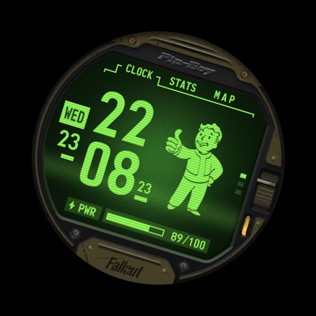 Fallout-Pip-Boy-Uhr-Gesicht