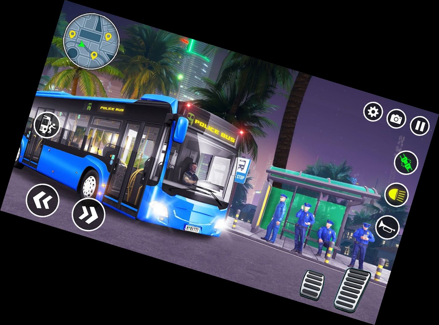 3D Police Bus Driving Simulator Game