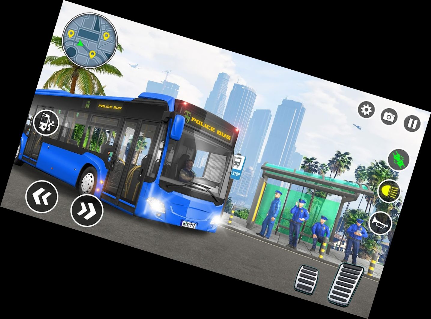 3D Police Bus Driving Simulator Game