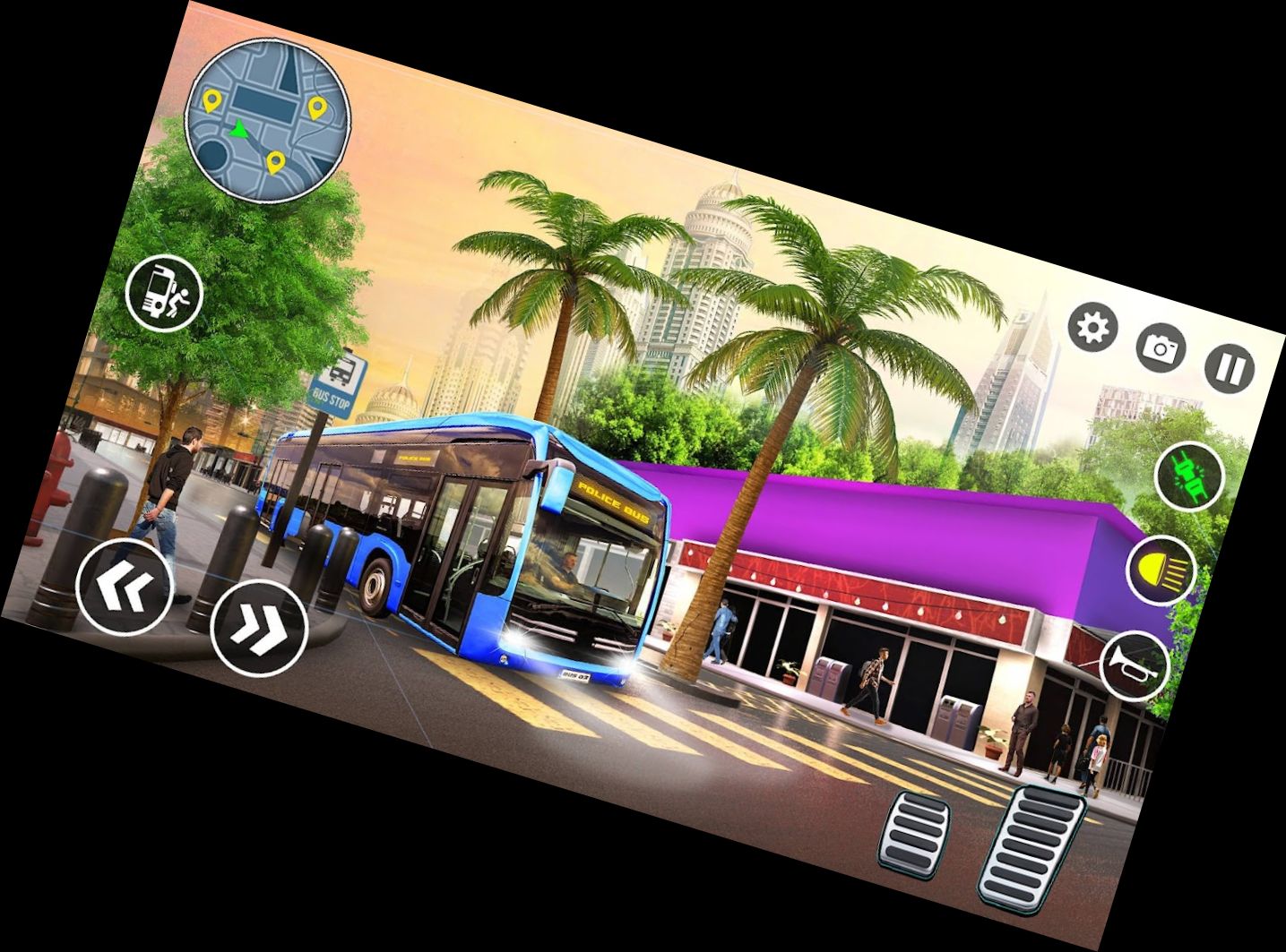 3D Police Bus Driving Simulator Game