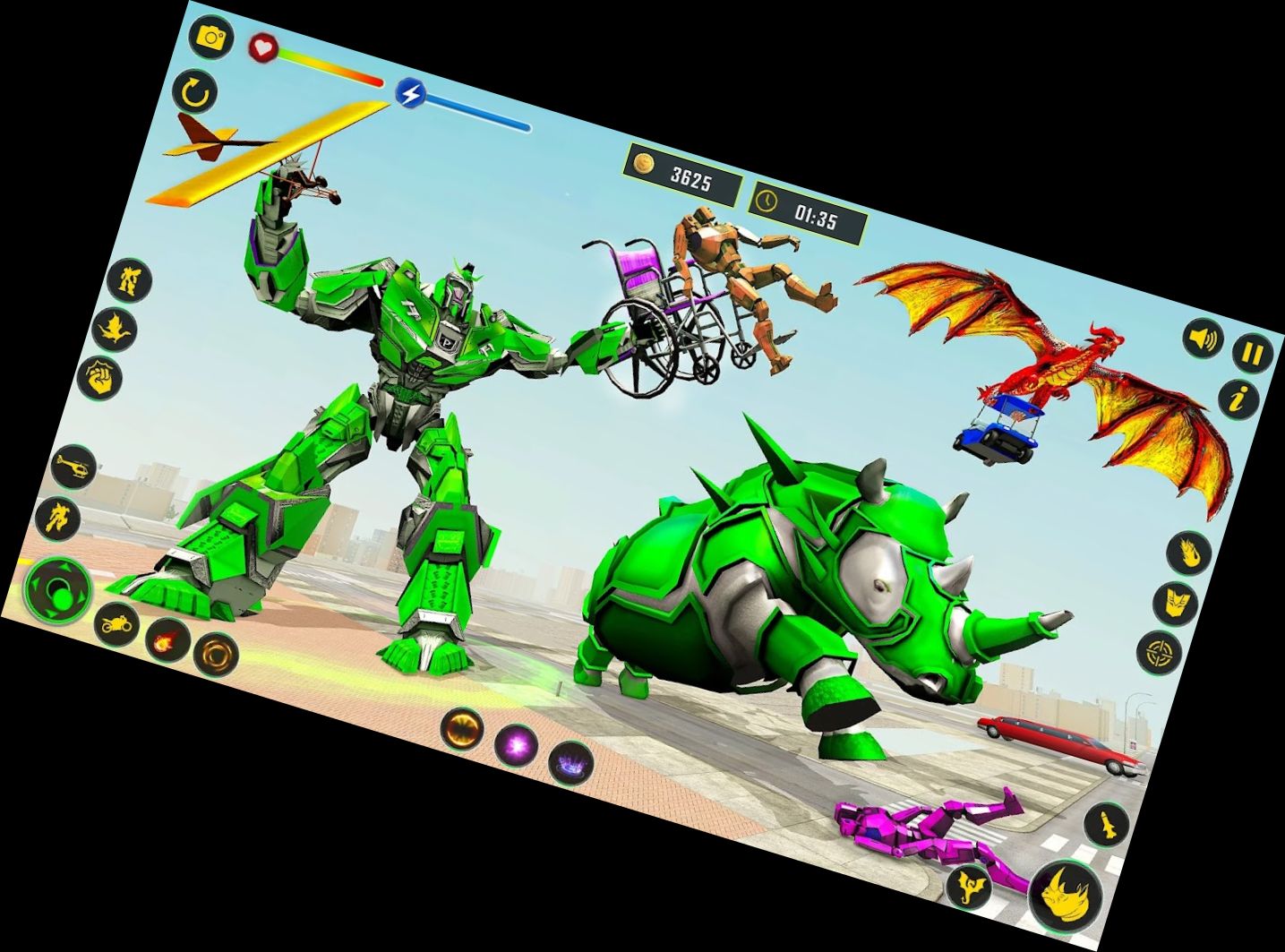 Носорог Робот Трансформер: