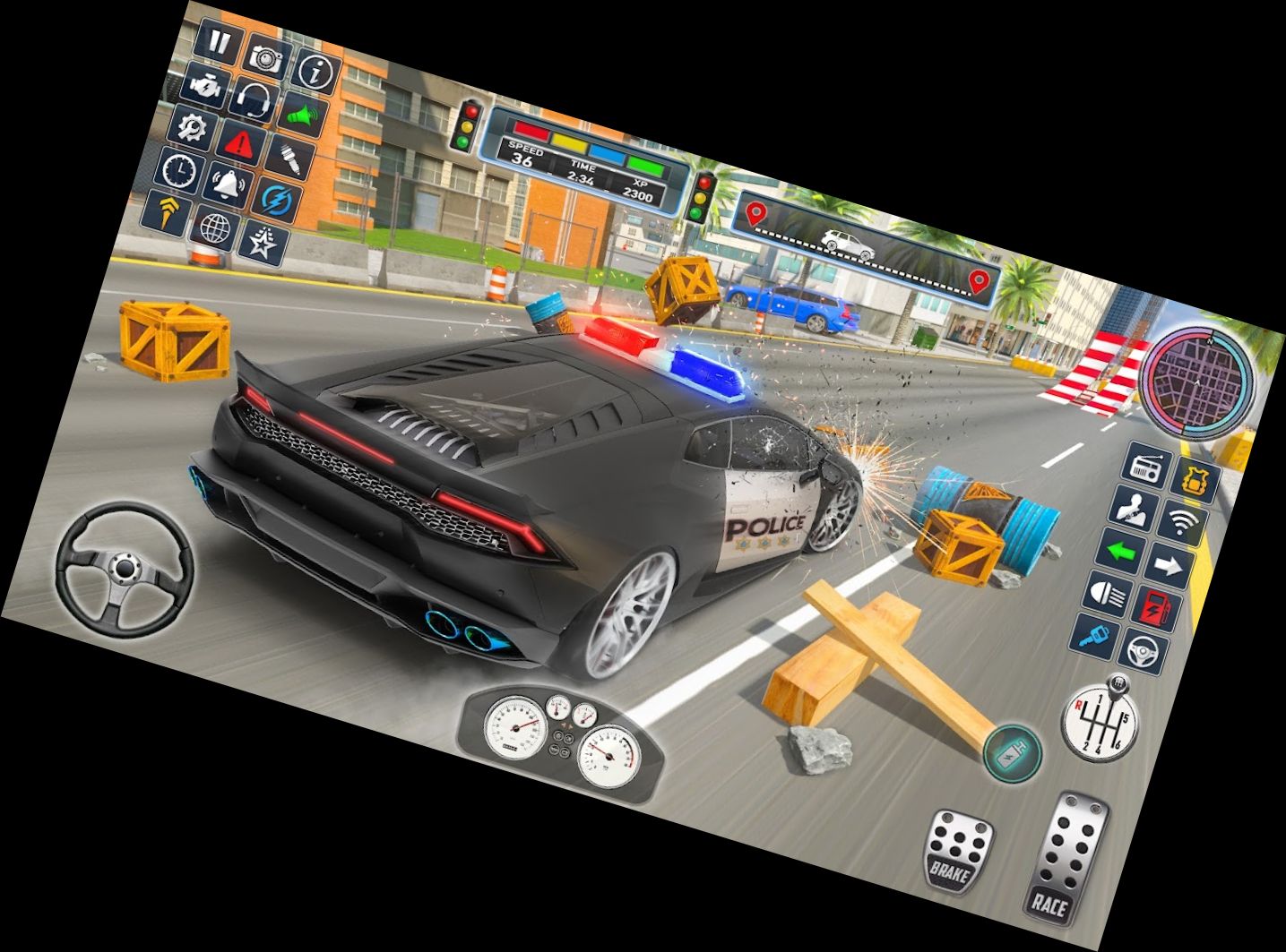 Полицейская Машина Вали Игра