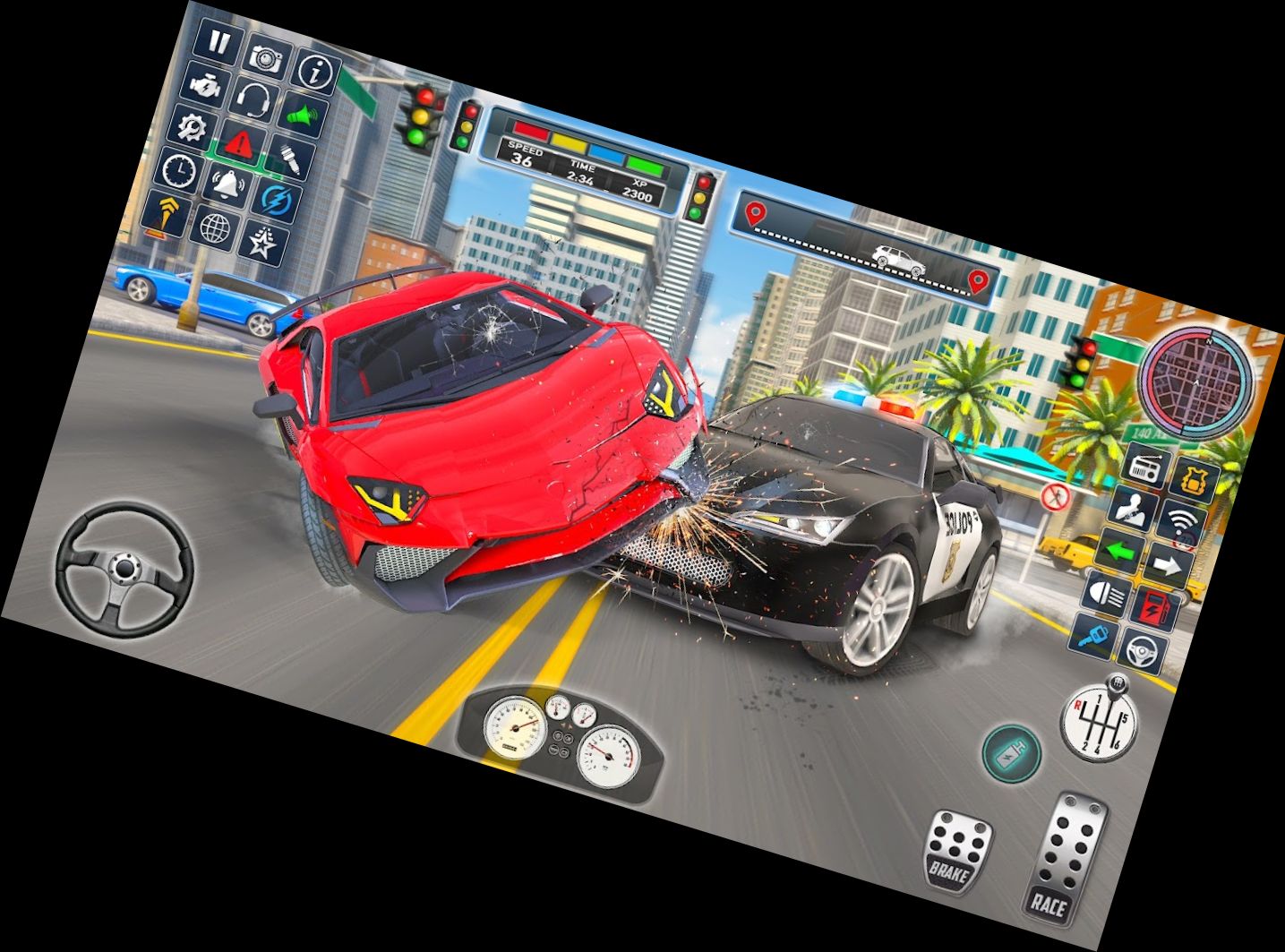 Полицейская Машина Вали Игра